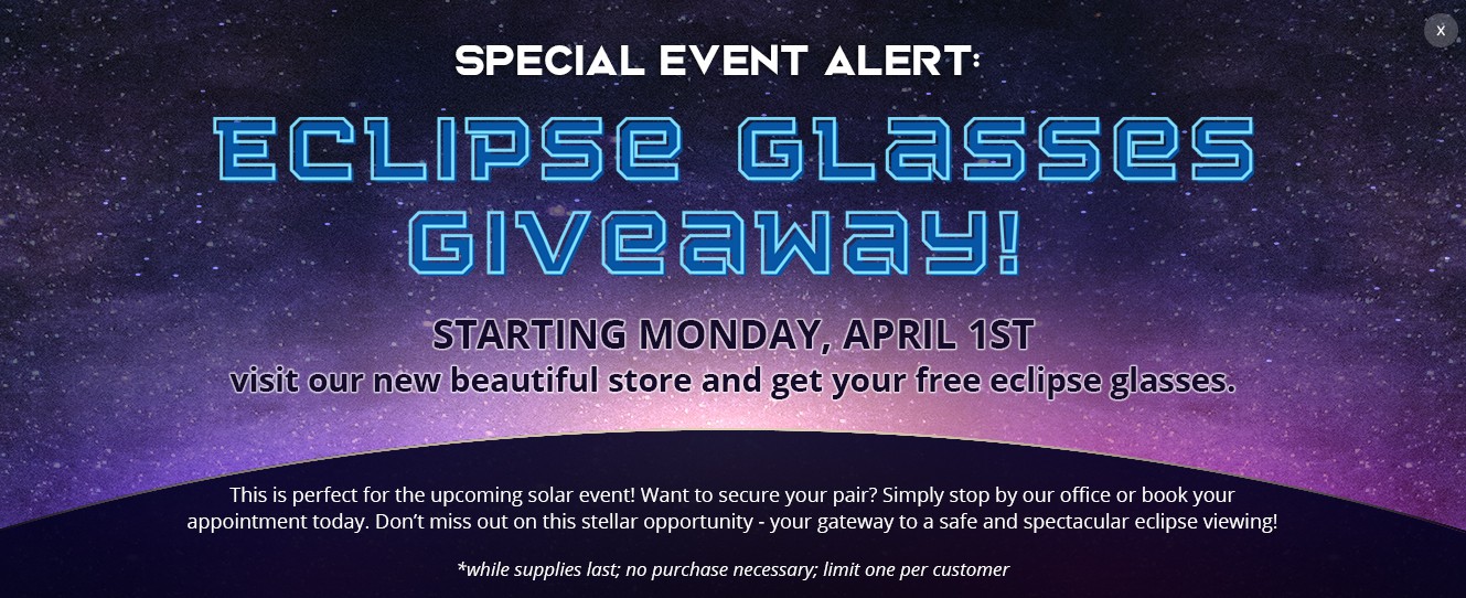 Eclipse Glasses Giveaway at Local Eye Doctor